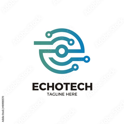 simple vector illustration of letter e logo design for technology or electronics business
