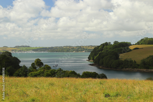 View over the river Fal from the meadows of Trelissick gardens photo