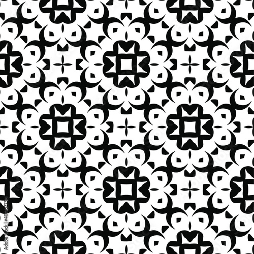 Black and white texture. Abstract seamless geometric pattern. 