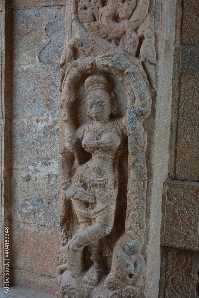 bas relief on the wall of the temple