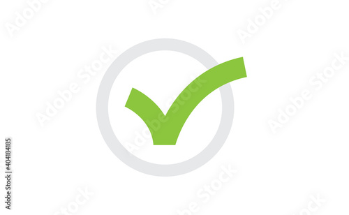 Tick check mark vector icon. Green approval symbol.