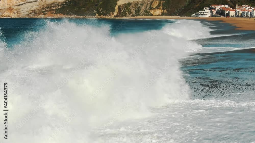 beautiful upper view azure ocean foamy waves roll on sand beach near old town surrounded by hilly landscape at sunshine beautiful upper view azure ocean foamy waves roll on sand beach near old town surrounded by hilly landscape at sunshine