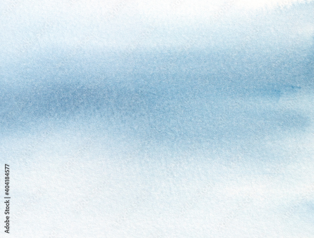 Obraz premium Navy blue abstract watercolor gradient and wet brush strokes on grainy textured paper. Hand painted drawing. Beautiful background for creative design, banner, wallpaper, scrapbooking, modern poster.