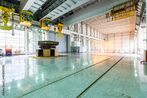 Machine room of a hydroelectric power station under construction
