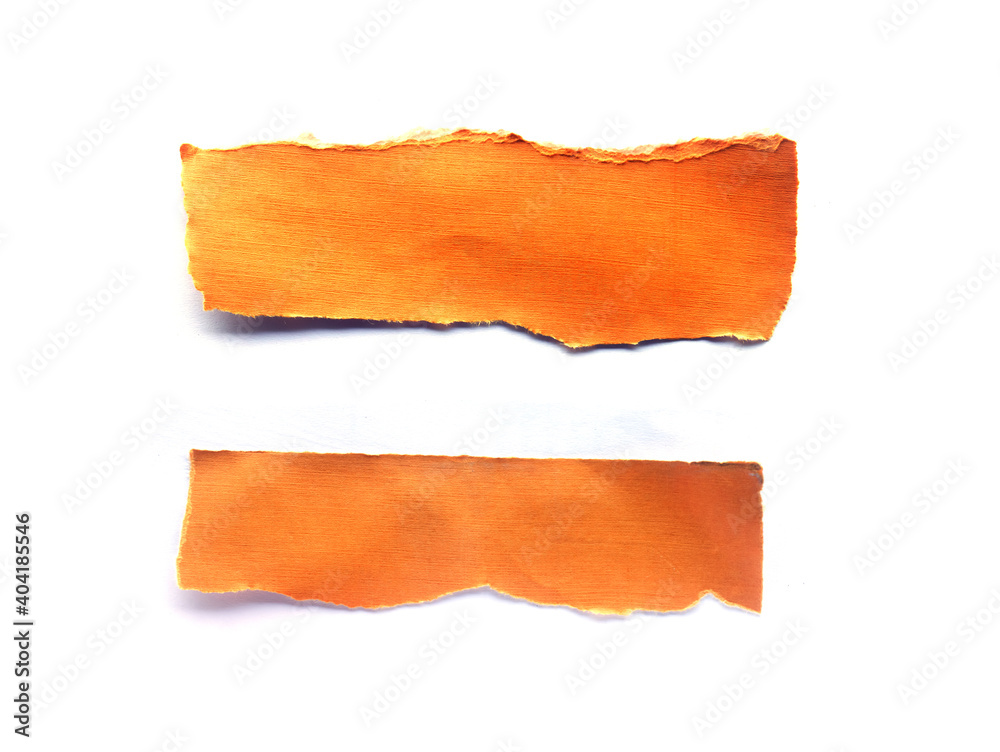 Brown paper torn or ripped pieces of paper isolated on white background. Brown paper torn or ripped pieces of paper isolated on white background.