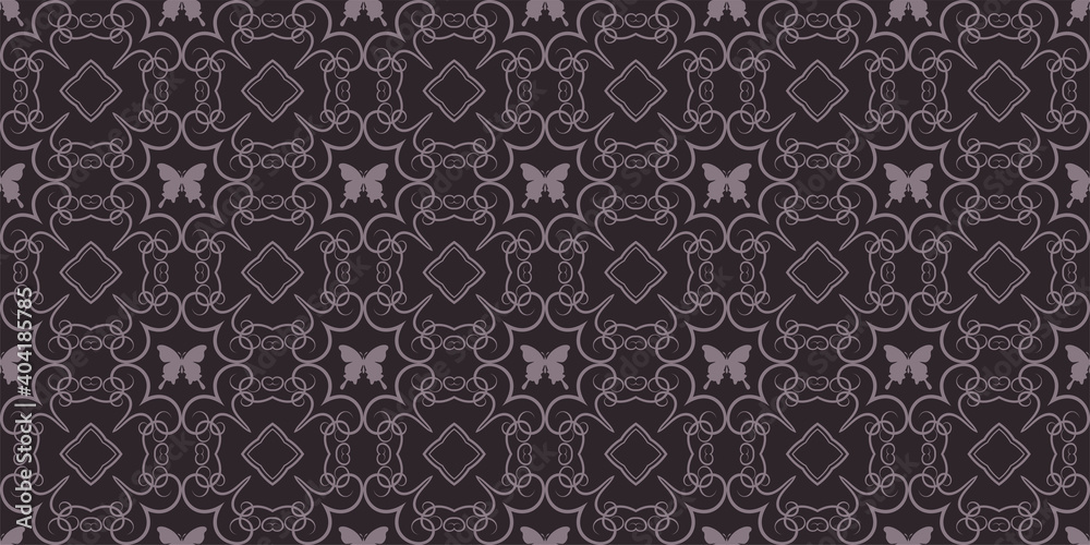 Decorative background pattern. Seamless wallpaper texture. Monochrome shades. Vector graphics