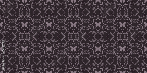 Decorative background pattern. Seamless wallpaper texture. Monochrome shades. Vector graphics