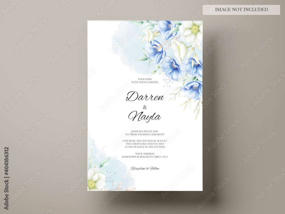 Fototapeta premium Set of beautiful floral wedding invitation templates