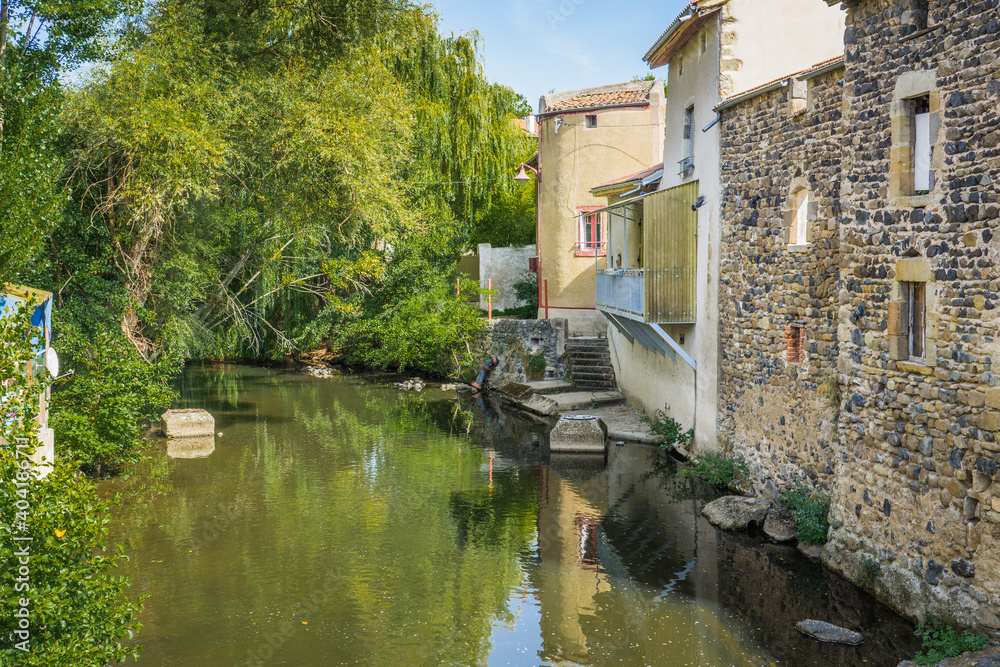 Houses on the riverbanks in the small town of Champeix, Auvergne (France) Houses on the riverbanks in the small town of Champeix, Auvergne (France)