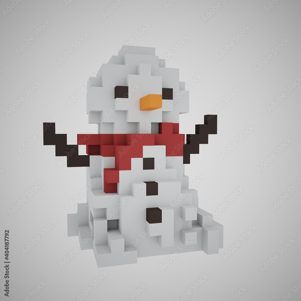 3d illustration of snowman 3d illustration of snowman