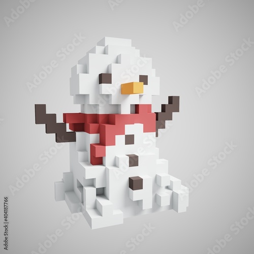 3d illustration of snowman