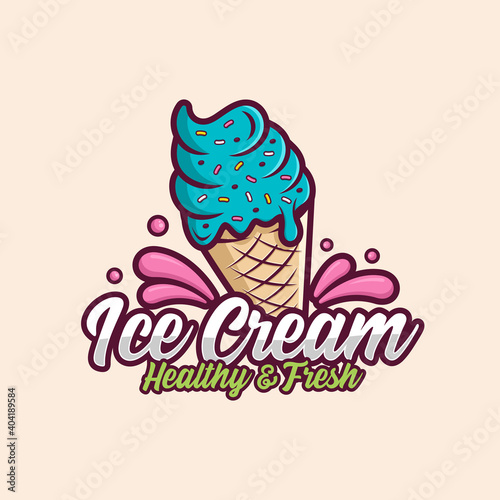 Ice Cream design logo premium-1