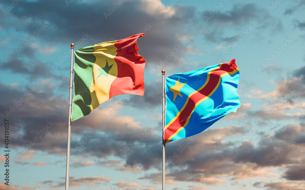 Flags of Senegal and DR Congo. Flags of Senegal and DR Congo.