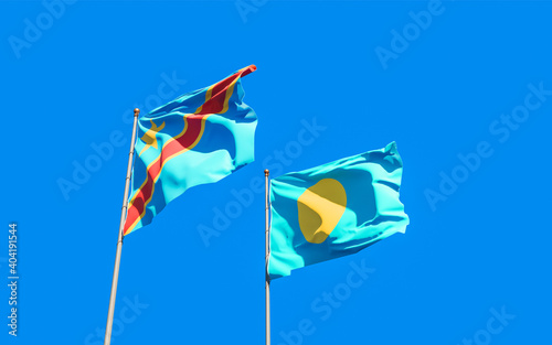 Flags of Palau and DR Congo.
