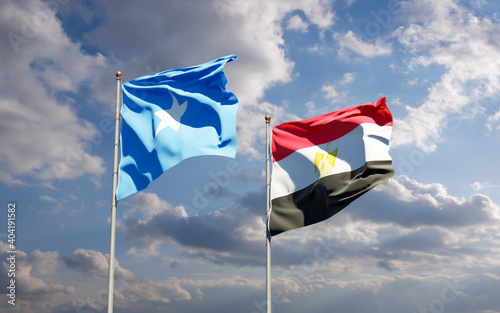 Flags of Somalia and Egypt.