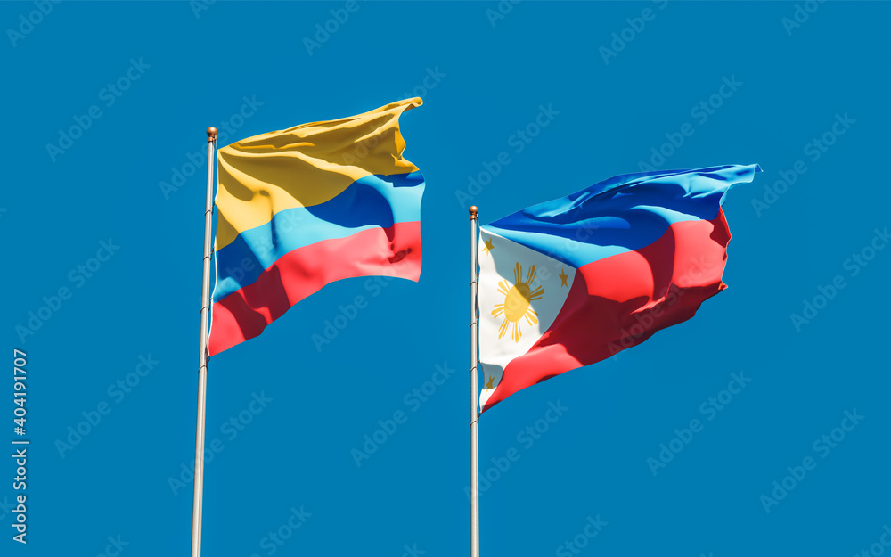 Flags of Philippines and Colombia. Flags of Philippines and Colombia.