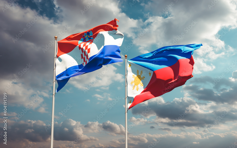 Flags of Philippines and Croatia.