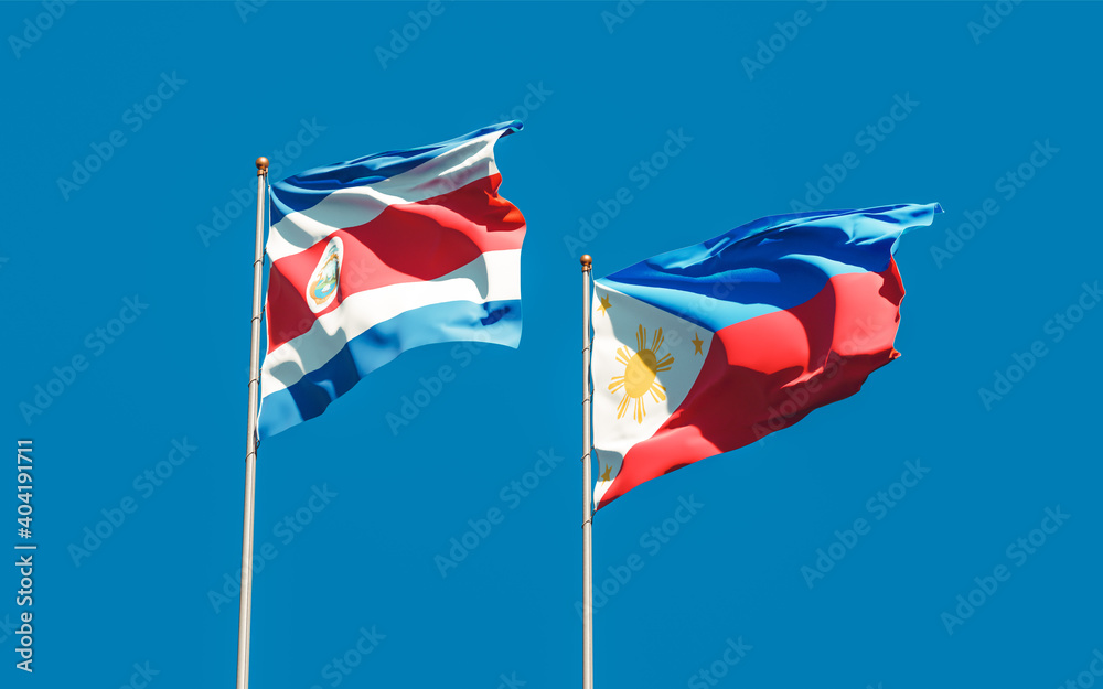 Flags of Philippines and Costa Rica.