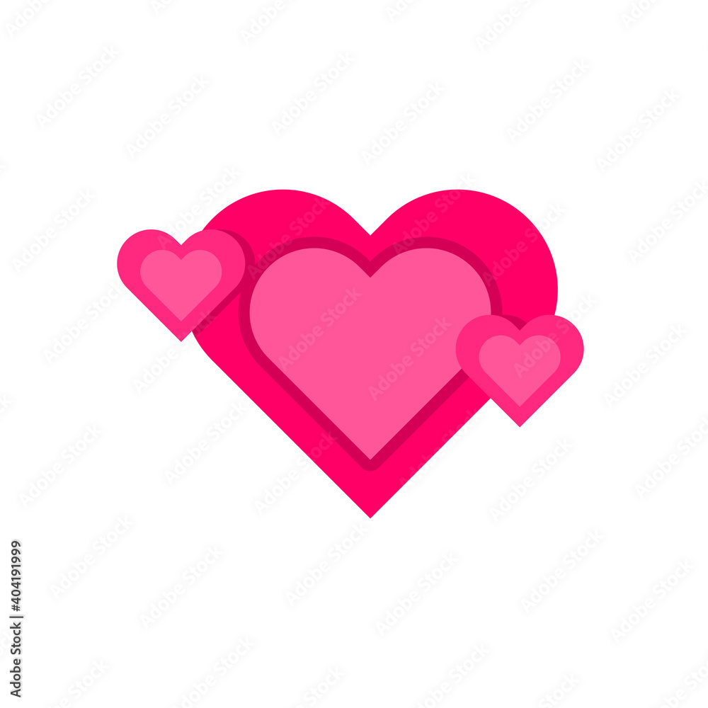 Love Heart Banner Card Illustration Vector Template