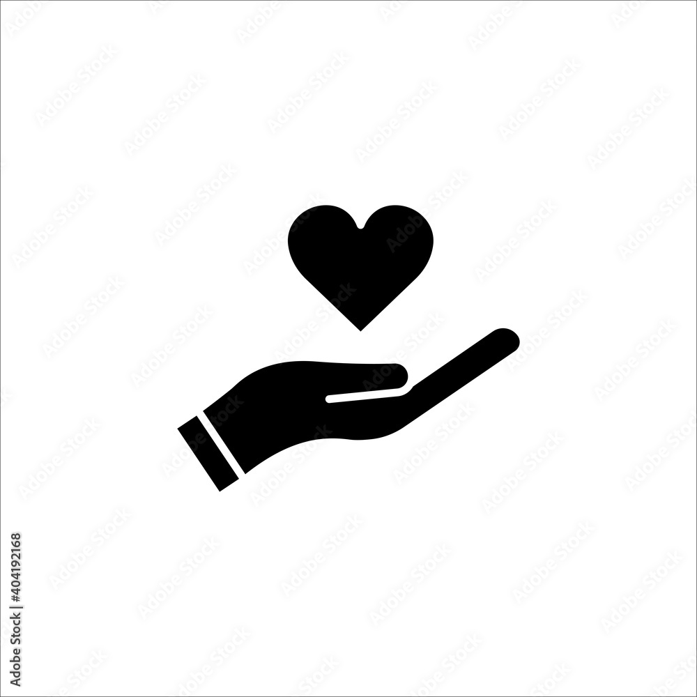 Hand icon with heart. symbol of love. simple design editable. Design template vector Hand icon with heart. symbol of love. simple design editable. Design template vector