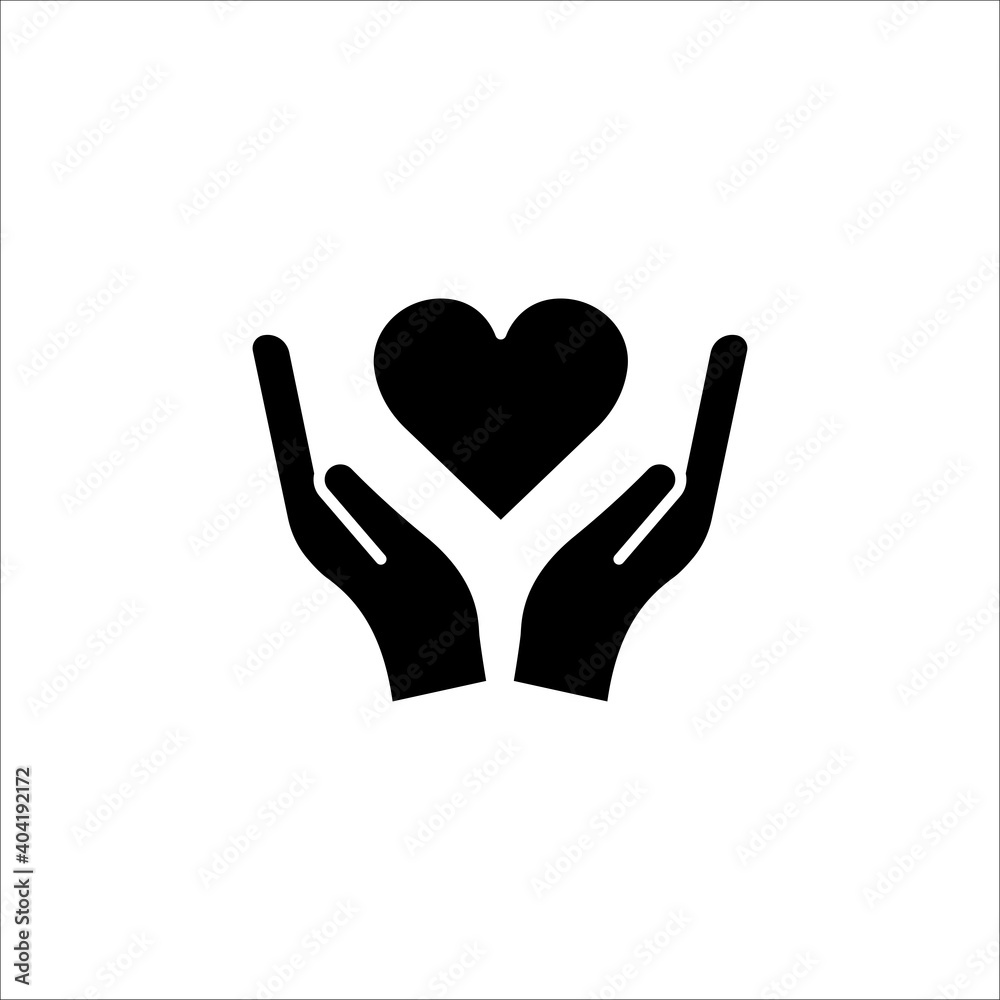 Hand icon with heart. symbol of love. simple design editable. Design template vector Hand icon with heart. symbol of love. simple design editable. Design template vector