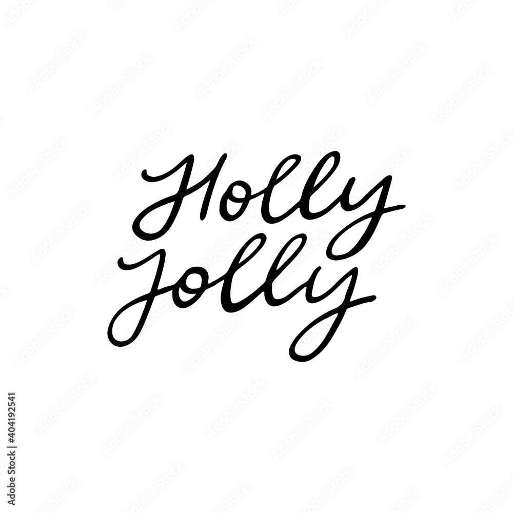 Tableau sur toile Holly jolly vector calligraphy quote