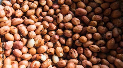 Peanut beans on a pan background