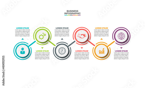 Business data visualization. timeline infographic icons designed for abstract background template milestone element modern diagram process technology digital marketing data presentation chart Vector