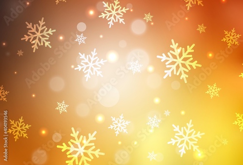 Light Orange vector pattern in Christmas style.