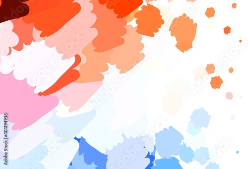 Light Blue, Red vector template with chaotic shapes.