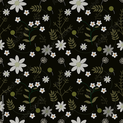 Wild Flower vector ilustration seamless pattern.Great for wrapping paper scrapbooking textile fabric print.eps10.