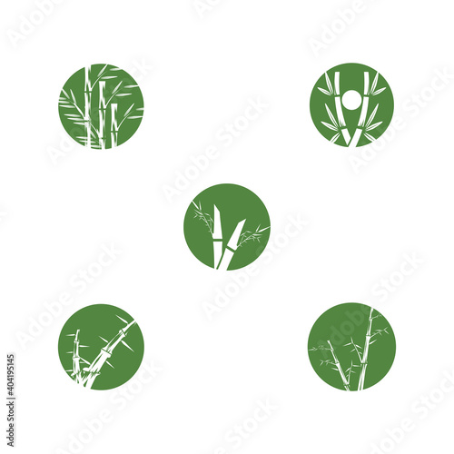 Set Bamboo Logo Template vector icon illustration design