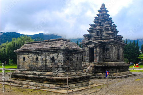 Arjuna and Semar Temple in Dieng Temple Complex tourism object  which was founded by the Sanjaya dynasty in the 8th century AD in Dieng  Indonesia