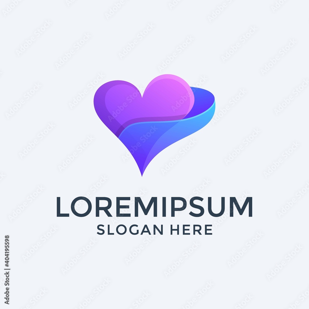 Colorful Love Logo Design Template