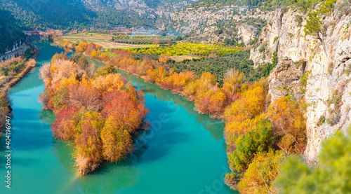 Colorful majestic Goksu river in national park with autumn forest - Mersin  Turkey