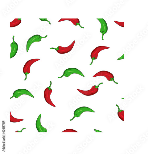 seamless chilli pattern, chilli illustration