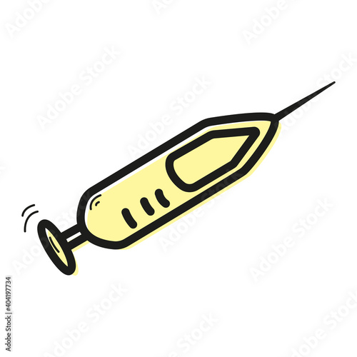Vector linear color icon in the form medical injector