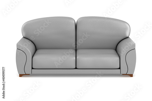 gray sofa on white backgrou...