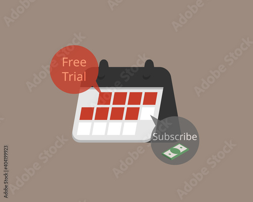 free trial period and charge for subscription after vector