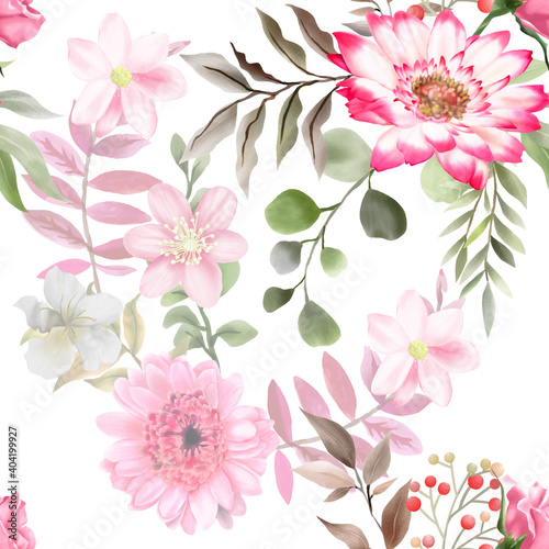 elegant seamless pattern with beautiful floral design © agnetart