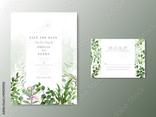 beautiful and elegant wedding invitation with floral design