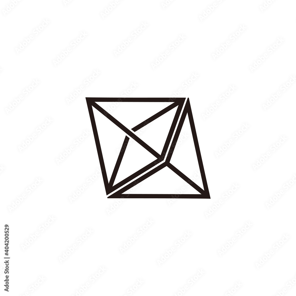 vector of 3d prism triangle line geometric logo vector of 3d prism triangle line geometric logo