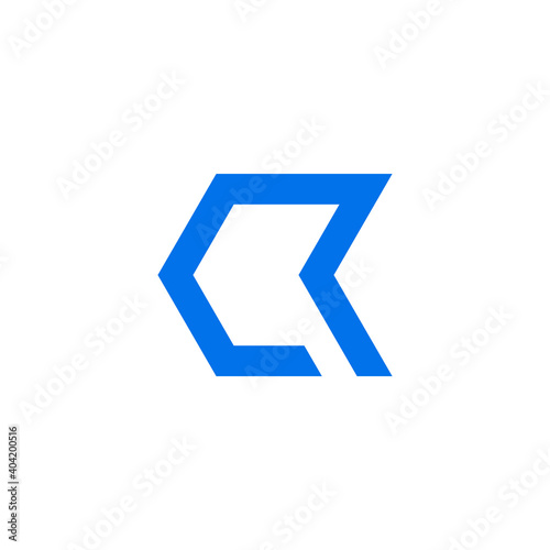 letter cr simple geometric line abstract logo vector