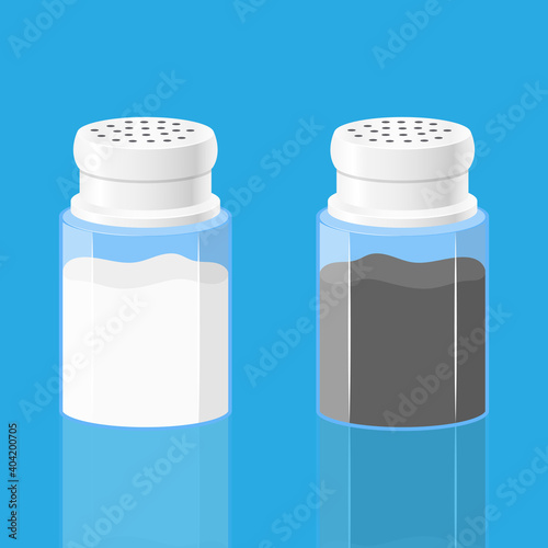 Salt and Pepper Shaker blue background