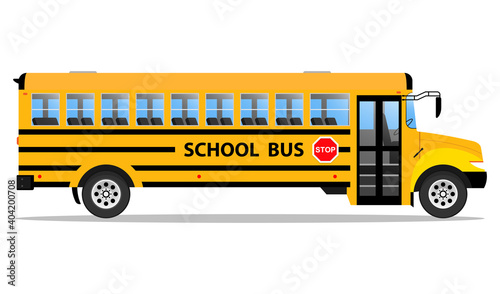 School Bus Side view illustration Vector
