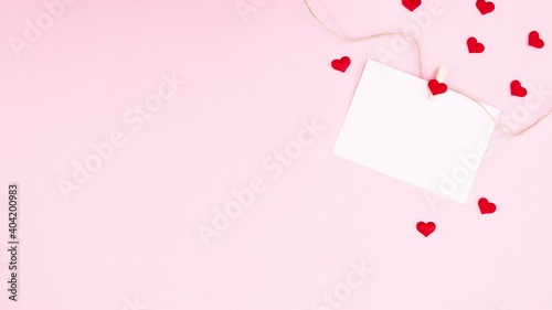 Wallpaper Mural Paper for valentine day hooking on rope with hearts. Stop motion Torontodigital.ca