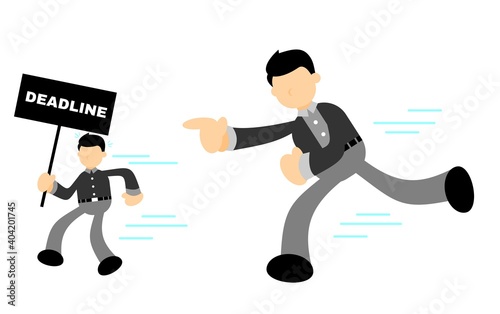 boss angry with businessman worker cartoon doodle flat design style vector illustration