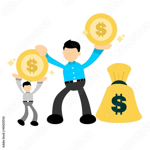 business worker concept hand offers money to lying business man cartoon doodle flat design style vector illustration 