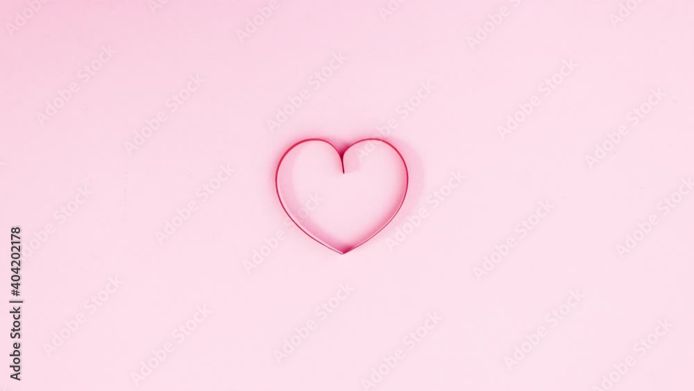 Little heart for valentine's day appear and start beating. Stop motion Little heart for valentine's day appear and start beating. Stop motion