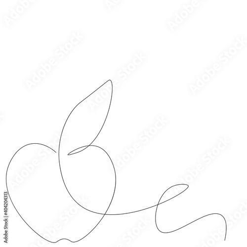 Apple on white background one line drawing, vector illustration   © Keya